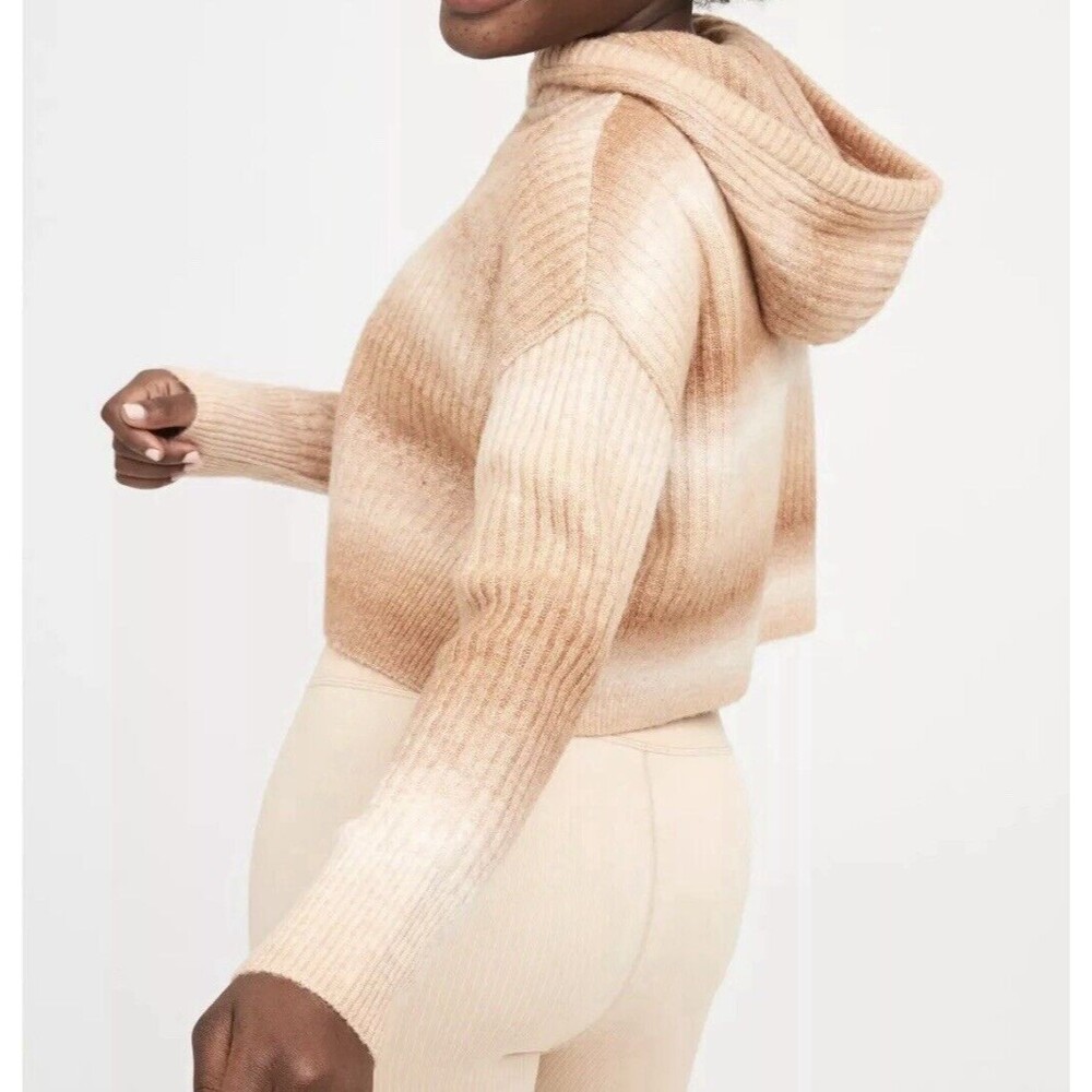 OFFLINE BY AERIE Ombre Brown‎ Tan Crop Hoodie Pullover Sweater MEDIUM NWT